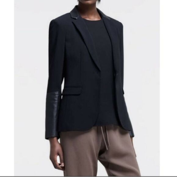 Rag & Bone Timeless Blazer Leather Black Jacket Work Career Size 2 - Picture 3 of 14